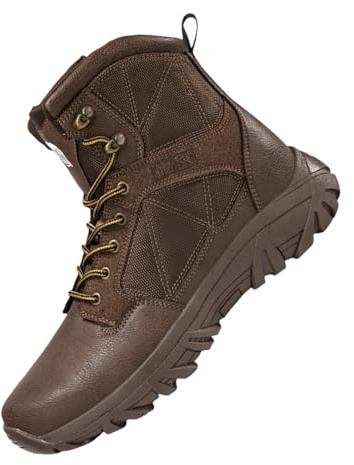 Stivali combat da uomo per escursioni, lavoro, campeggio, uomo, stivali da neve impermeabili per uomo, stivali invernali antiscivolo, stivali tattici, stivali da donna, marrone, 39 EU