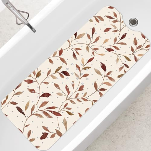 SHUCHING Tapis de Baignoire Antidérapant Feuille 100 X 40 cm | Tapis de Bain Antidérapant, Tapis de Douche Lavable en Machine et Anti Moisissure