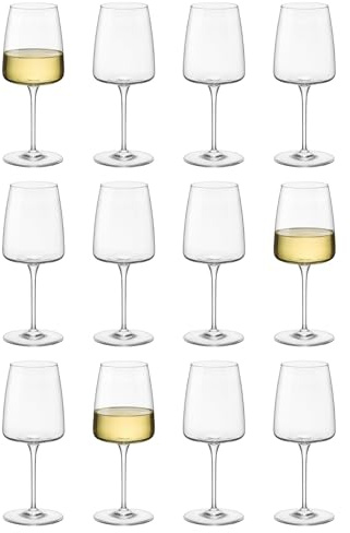 Bormioli Rocco 380ml Nexo Verres à Vin - 12x Grand Tige Rouge Blanc Ensemble de Verres à Vin | Gros Mariage Anniversaire Fête Boire Verrerie Gobelets | Lavable au Lave-vaisselle