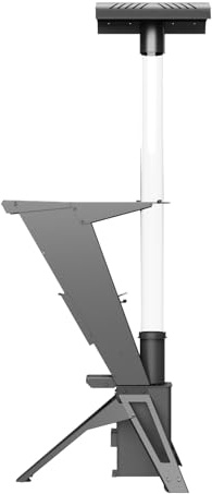 Babas Diamond Z Pellets Eldrör pelletfackel, eldpelare, 200 cm, 12 kW, svart, metall, utomhus, terrassvärmare, värmesvamp