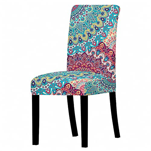 Stuhlhussen Rotblaue Mandala Stuhlhussen Schwingstühle Mikrofaser Hussen Für Stühle Langlebig Stuhl Hussen Universal Stuhlbezug Abnehmbare Stuhlhusse Waschbarer Stuhlüberzug Stretch 2er Set