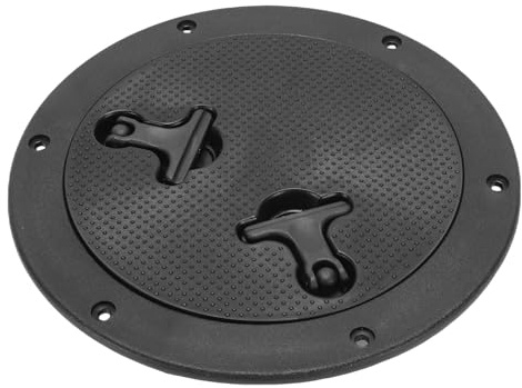 Cocoarm Trappe d'accès au Pont Marin Rond de 9 Pouces, Couvercle de Trappe de Bateau en Nylon Durable, Plaque de Pont d'inspection étanche pour Yachts et Camping-Cars (Black)