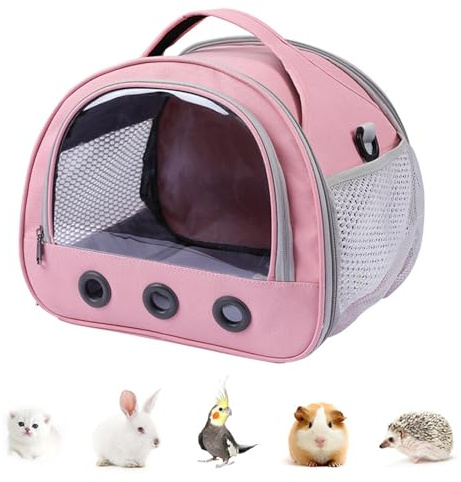 Hamster Transportbox Transparent,Tragetasche mit Sichtfenster Belüftung