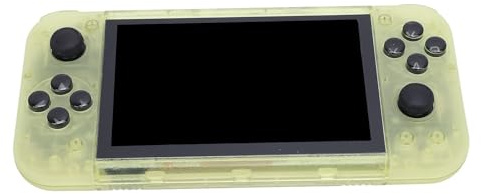 Handheld Retro Game Console Powerful 5 Inch Portable Video Game Console for, 2GB DDR4 USB C Gamer Gift (Transparent Yellow)
