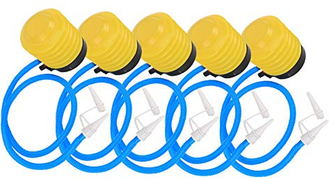 Tbest 4,5 Tums Gul Fotpump för Ballonger Uppblåsbara Kuddar med Munstycken Lätt Plastpump för Bröllop Festivaler Hemgym