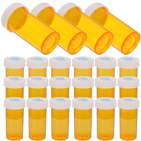 Alasum 25 Frascos Portátiles de PP para Medicamentos Protección contra Luz Solar y Diseño para Viaje, Capacidad de 50 Ml, Contenedor Adecuado para Organizar Pastillas