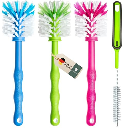 4er Set Reinigungsbürste, Spülbürste für Mixbehälter und Messer, Ideales Zubehör zum Reinigen von Küchenmaschinen, Bürste je (1x Blau/ 1x Grün /1x Pink/ 1x Grün)