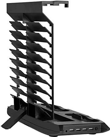 OSTENT USB Charger Charging Dock Power Station Cooling Fan Cooler Vertical Stand Disk Storage for Xbox One X Console