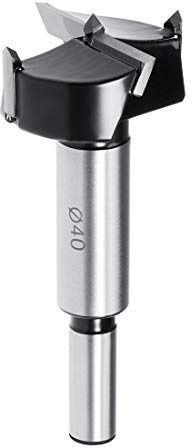 Sourcingmap Forstner Drill Bits 40mm, Tungsten Carbide Wood Hole Saw Auger Opener, Woodworking Hinge Hole Drilling Boring Bit Cutter (Black, Silver Tone)