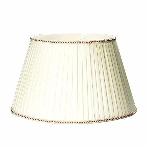 Ersatz Lampenschirm 45cm Stoffschirm mit Aufnahme oben 12mm Schirm Stoffschirm creme mit Borte