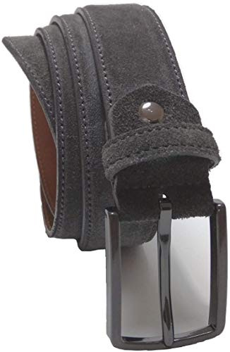 QUAMOD Wildleder Gürtel Damen Herren Hochwertiger Velours Ledergürtel Unisex 3,5-4 cm (35-40 mm) breit, Velourleder gürtel mit Geschenk-Box umweltfreundliche und faire Produktion