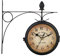 YUNYODA Zweiseitige Bahnhofsuhr, Doppelseitige Wanduhr Retro Wanduhr Paddington Station Wanduhr Vintage Halterung Hängende Dekoruhr für Garten im Innenbereich, Uhr Durchmesser 12,12 cm
