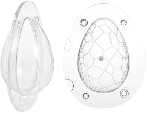 HOMSFOU Ei Schokoladenform Mit Muster 2 Stück Kunststoff Gießformen Für Ostern Backen Kuchen Dekoration Basteln 6.3X5.1X3.1 Zoll