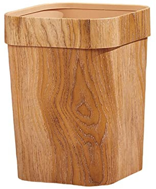 perfk Cestino della Spazzatura Moderno del Grano di Legno Cestino della Carta straccia Riutilizzabile Grande Contenitore della Spazzatura Cestino della, a