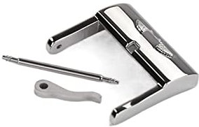 AEMALL 20 mm Edelstahl-Dornschließe für Breitling-Uhrenarmband, silberfarben, poliertes Metall-Zubehörverschluss (Farbe: Silber, Größe: 20 mm)