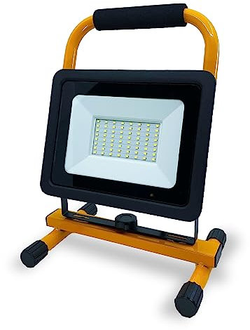 KELI - Projecteur LED 50W, 6500K Spot Led Extérieur 64 LED Projecteur de chantier Exterieur Led IP65 Etanche 4500LM, Verre trempé, Éclairage d'extérieur pour Jardin, Patio, Garage, Terrasse