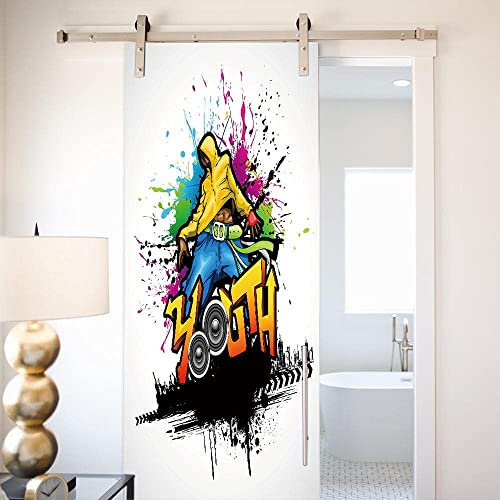 Türtapete Selbstklebend Türfolie Türposter 3D Graffiti-Kunst Vinyl Folie Türdeko Tapete Wandbild Türaufkleber Türtattoo - 90 X 200 Cm Kinderzimmer Wohnzimmer Schlafzimmertür Foto Dining Room
