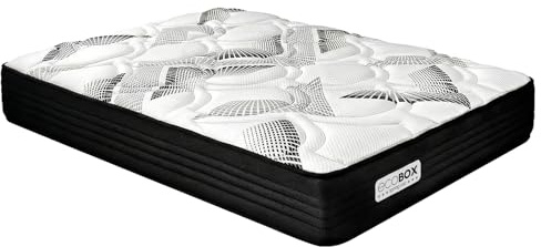 DUÉRMETE ONLINE - Colchón Viscoelástico Híbrido Eco Box con Núcleo de Muelles Ensacados, Confort Óptimo, Firmeza Intermedia, Antiácaros Antibacteriano e Hipoalergénico 135 x 190