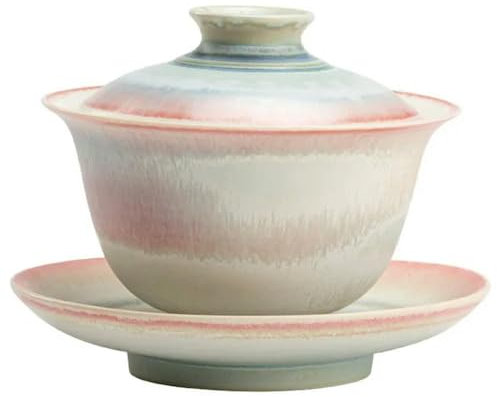 SELCOA Ofenwechsel Rosa Gaiwan Für Tee Porzellan Terrine Teegeschirr Set Teeschale Kung Fu Tee Chawan Teetassen Lilie
