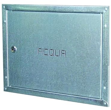 Porte pour compteur d'eau avec cadre affleurant en tôle galvanisée H400mm x L500mm - Idrhaus