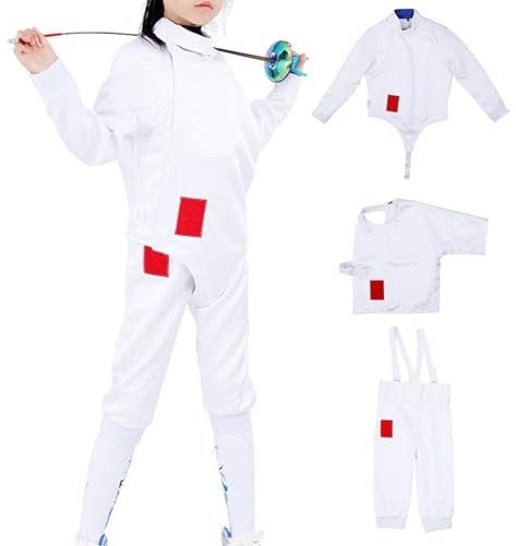 DJJYCTNM Costume d'uniforme D'escrime-Ensemble de Veste et Gilet de Pantalon Classique 350N pour Sabre D'épée À Fleuret-Convient aux Enfants et aux Adultes (Color : Left Hand, Size : 40#)