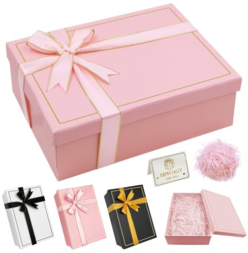 Geschenkbox Rosa Geschenkbox mit Deckel 25 x 18 x 8,5cm, Rechteckige