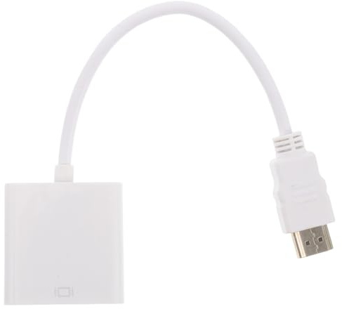 HOMSFOU Convertisseur de Signal HDTV Haute Vitesse vers Vga Adaptateur Vidéo pour Écran Simplifiée Transmission Fiable Installation Rapide pour Divertissement à Domicile Blanc