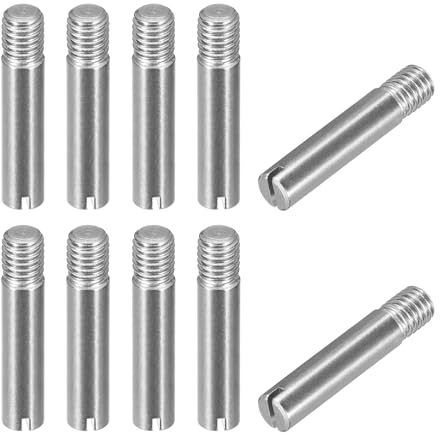 QUARKZMAN 10 Stück M8 x 40mm geschlitzt männlich gerade Gewindestifte, Spannstift Sortiment Zylindrischer Stift aus 304 Edelstahl, Gewindedübel für Möbel Schränke Vitrine Kleiderschrank