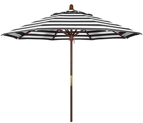 Garden parasols Stripe Wood Market Table Umbrellas Outdoor Patio, Beach Balcony Round UV Garden Parasols for Backyard, Deck, Pool & Lawn Outdoor parasols