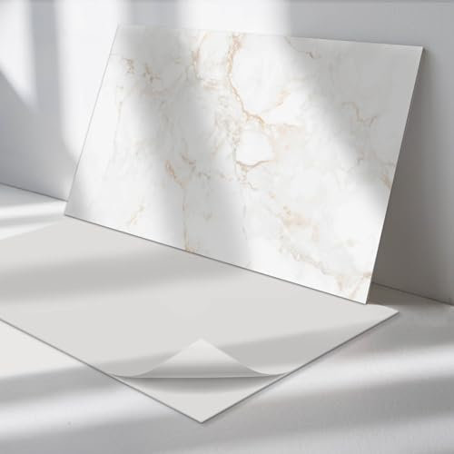 Panneaux Autocollants 100x50 cm PVC Rectangulaire Imperméable Splashback Installation Rapide Durable Primaire de Protection Moderne Facile à Nettoyer - Modèle de marbre élégant