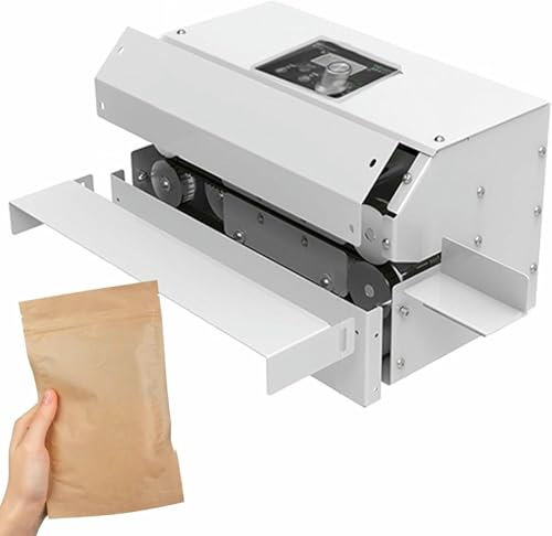 ZHJOPP Sigillatrice Continua, sigillatrice Automatica per Alimenti con Schermo di Controllo Digitale della Temperatura, per Snack, Biscotti, Pane, tè, Uso Domestico e Commerciale