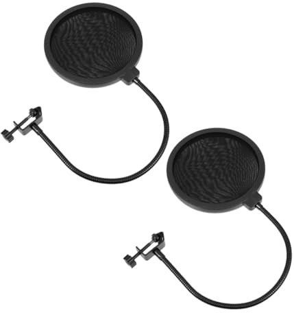 UPKOCH 2stücke Mikrofon Popfilter Schild Für Handheld Mikrofon Mit Clip Windschutzabdeckung Mikrofon-windschutzschild Für Live-übertragungen Und Aufnahmen