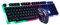 Tastiera da gioco e mouse, tastiera e mouse Impostare il set di giochi cablato USB GTX300 Combo Accensione per PC Computer Laptop Desktop Black