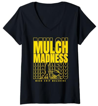 Womens Arborist Wood Chip Mulching Funny Garden Design V-Neck T-Shirt