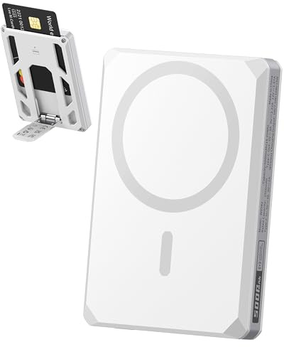 VEGER Magnetic Power Bank, Caricabatterie Portatile 5000mAh, Type-C Input and Output Batteria Esterna, Powerbank 20W PD Ricarica rapida, Caricatore Wireless Compatibile con iPhone 16/15/14/13/12 Serie