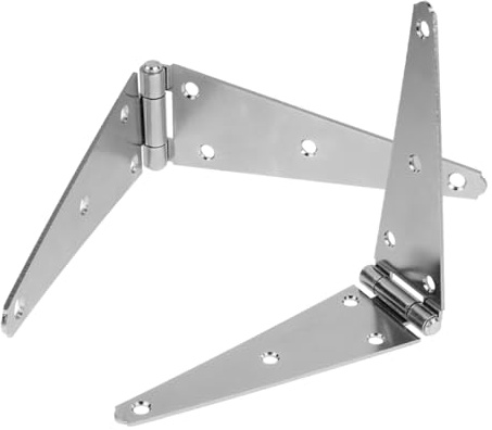 HAMPPLIES 2pcs Heavy Duty Galvanized Iron Strap Hinges Metal Gate Hinges for Outdoor Barn Garage Doors Large Door Hardware with Installation Screws