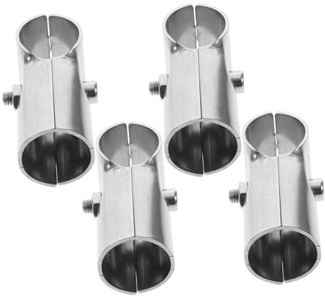 OUNONA 4pcs Stainless Steel Chain Link Fence Clamps Tube Connector Clips for Pipe Repair and Greenhouse Shelving Corrosion-Resistant Fastening Brackets for Handrails and Kennels