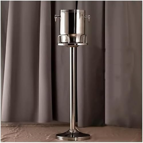 Party Accessories Ice Bucket with Stand Stainless Steel Standing I Ice Cube Container, Wine Bucket on Stand Champagne for Wine/Beer/KTV Club/Bar/BBQ/Wedding