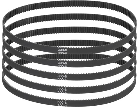 QUARKZMAN 300mm GT-2 Zahnriemen 5Stk 6mm Breite 2mm Teilung 3D Druck GT-2 Zahnriemen Geschlossener Ring Gummi Schwarz