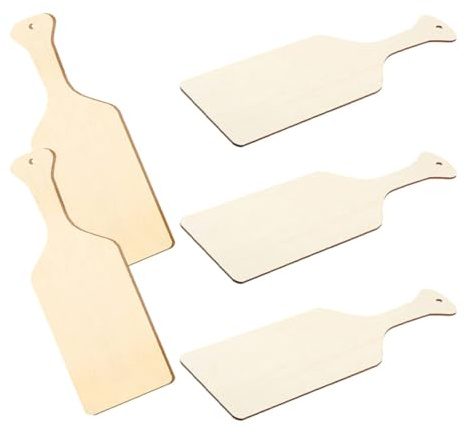 Healvian 5pcs Mini Wooden Cutting Board Cutouts Unfinished DIY Wood Slices for Handmade Painting and Graffiti Crafts, Small Natural Wood Chips for Art Projects and Woodcraft Decoration