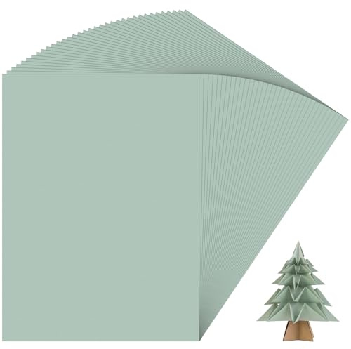 50 Blatt Kraftpapier A4 Tonpapier Grün Dickes Papier A4 zum Drucken 250 g/m² Kartonpapier Dicker Fotokarton für DIY Handwerk Projekte Origami Malen