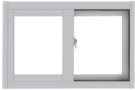 Horisontell glidande källarfönsterersättning 42 x 20 tum – F-monteringsdesign för hem och källare – energieffektiv enkel installation väderbeständig