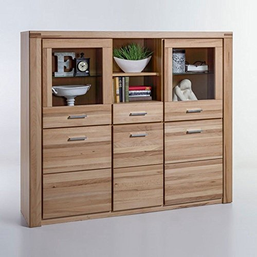 moebelstore24 Highboard Taber Kernbuche Teilmassiv