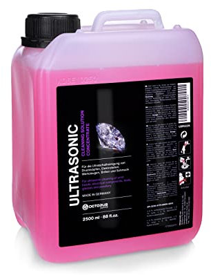 OCTOPUS speciell ultraljudsrengörare, koncentrat för ultraljudbad med extra glans och klarhetsförstärkare, som glasrengöringsmedel, smyckenrengörare för mekaniker med hygienisk fettupplösande kraft 2,5L (2500 ml)