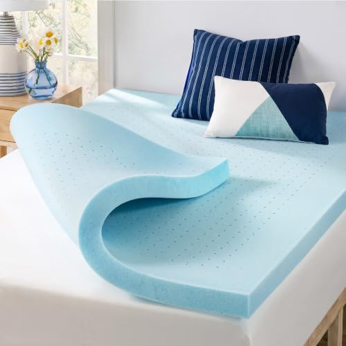 Best Price Mattress 3 Inch Ventilated Memory Foam Mattress Topper, Cooling Gel Infusion, CertiPUR-US Certified, Dorm Essentials, Twin XL