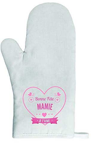 Gant de Cuisine Bonne fête Mamie cœur Rouge