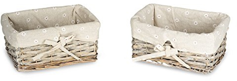 levandeo Set Cestino Intrecciato Naturale 23 x 18 cm pane cesto di frutta Cestino contenitore vimini naturale vimini Decorativa shabby chic