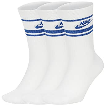 Nike Unisex Sportswear Essential Crew Socken, White/Game Royal, M