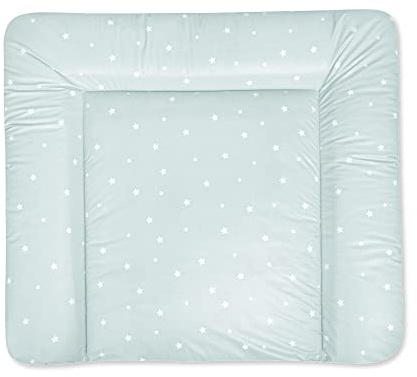 Julius Zöllner Wickelauflage Softy 85x75 cm - Wickelunterlage - wasserdicht und abwischbar - Made in Germany – Oeko-Tex Standard 100 – Star mint