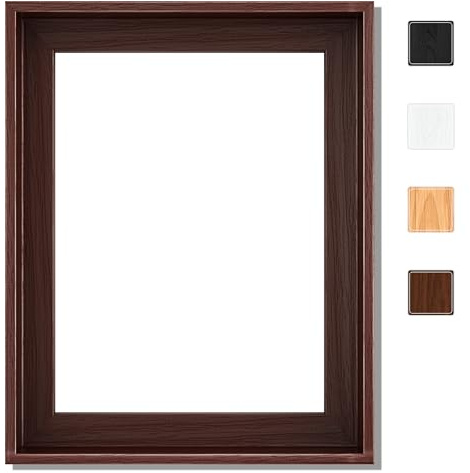 Canvas Floater Frame for Finished Canvas Art, 1.25 Deep Floating Shadow Gap Design, Modern Wall Decor for Home & Office, Gallery Style Display, Hardware Included (Dark Brown, 16x20)